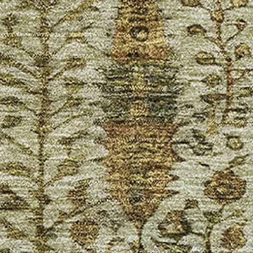 Wheat And Gold Floral Vines Washable Area Rug With UV Protection Photo 3