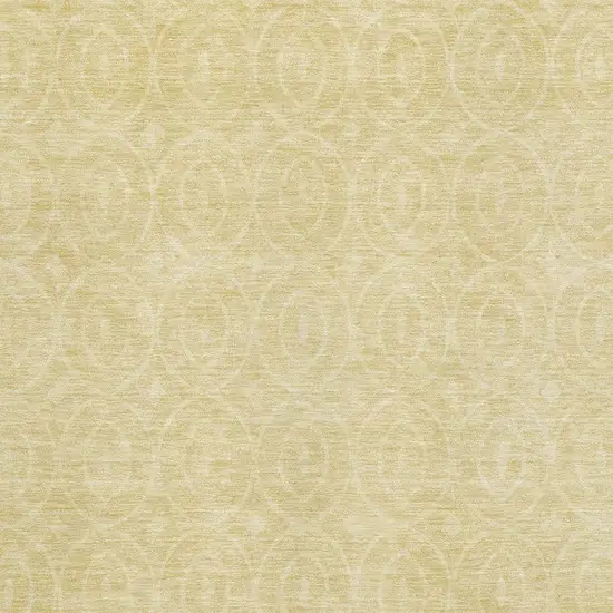 Wheat And Gold Geometric Washable Area Rug With UV Protection Photo 2