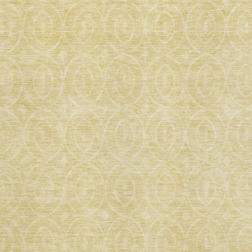 Wheat And Gold Geometric Washable Area Rug With UV Protection Photo 2