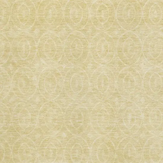 Wheat And Gold Geometric Washable Area Rug With UV Protection Photo 2