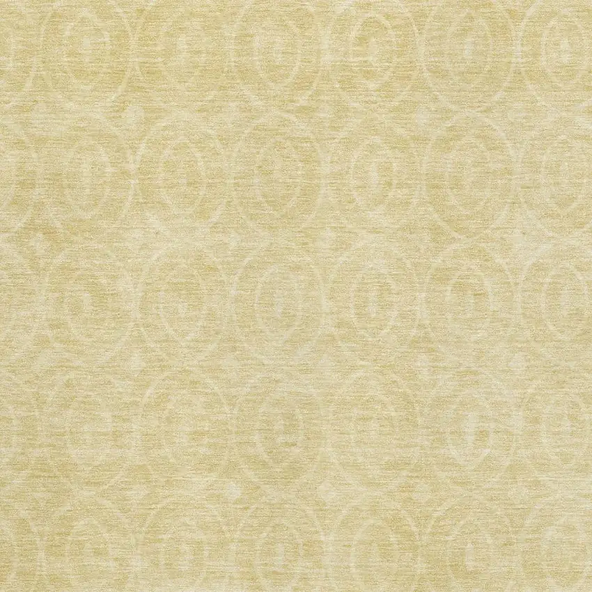 Wheat And Gold Geometric Washable Area Rug With UV Protection Photo 2