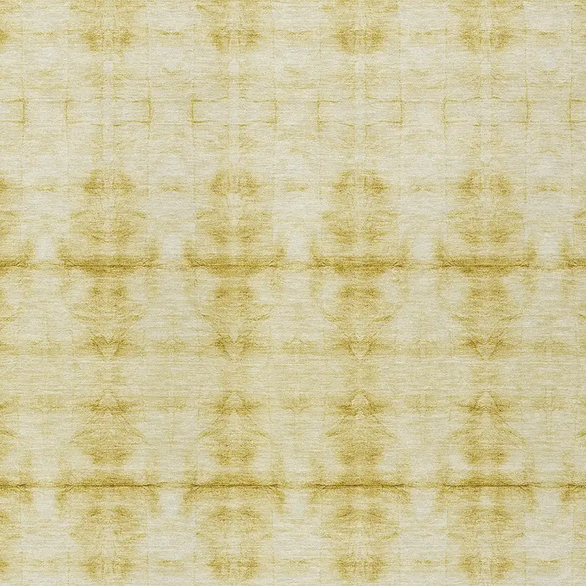 Wheat And Gold Geometric Washable Indoor Outdoor Area Rug Photo 6