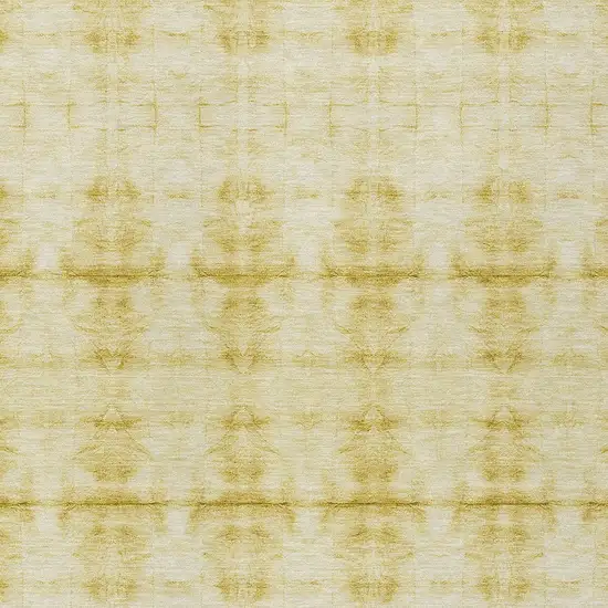 Wheat And Gold Geometric Washable Indoor Outdoor Area Rug Photo 6
