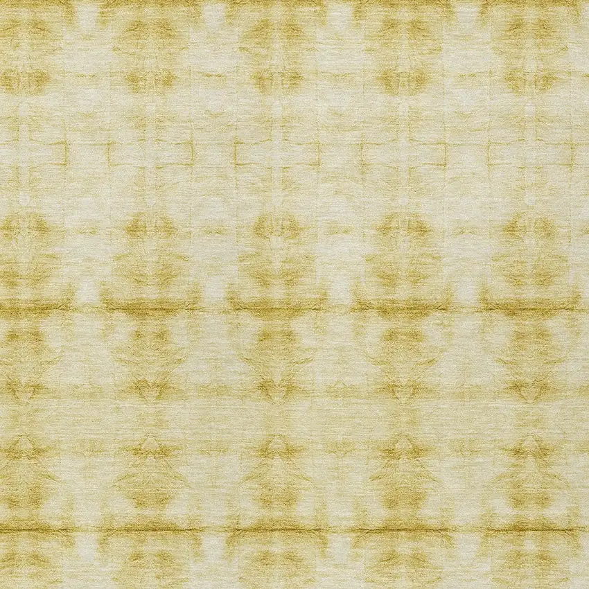 Wheat And Gold Geometric Washable Indoor Outdoor Area Rug Photo 6