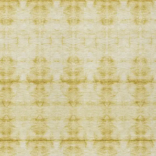 Wheat And Gold Geometric Washable Indoor Outdoor Area Rug Photo 6
