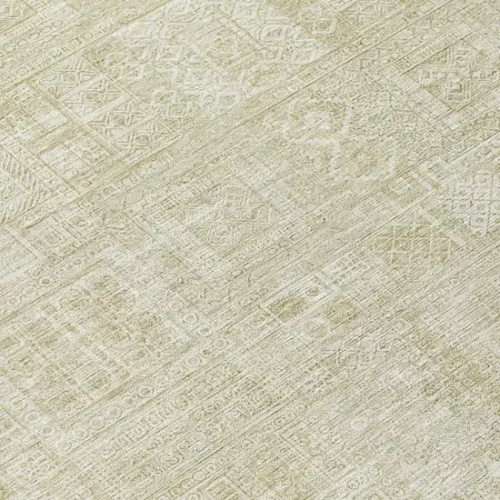 Wheat And Gold Oriental Washable Indoor Outdoor Area Rug Photo 4