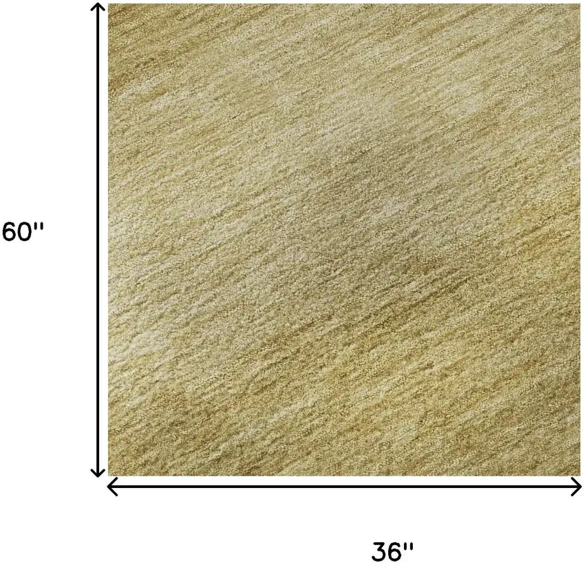 Wheat And Gold Striped Washable Area Rug With UV Protection Photo 8