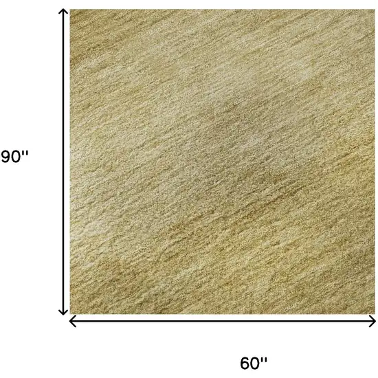 Wheat And Gold Striped Washable Area Rug With UV Protection Photo 9