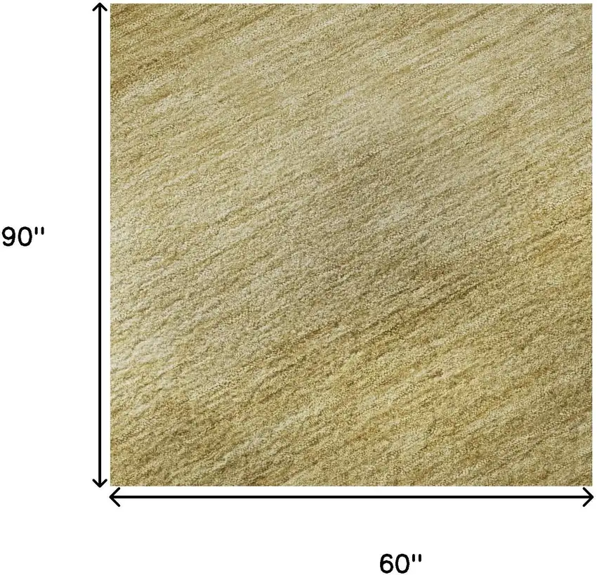 Wheat And Gold Striped Washable Area Rug With UV Protection Photo 9