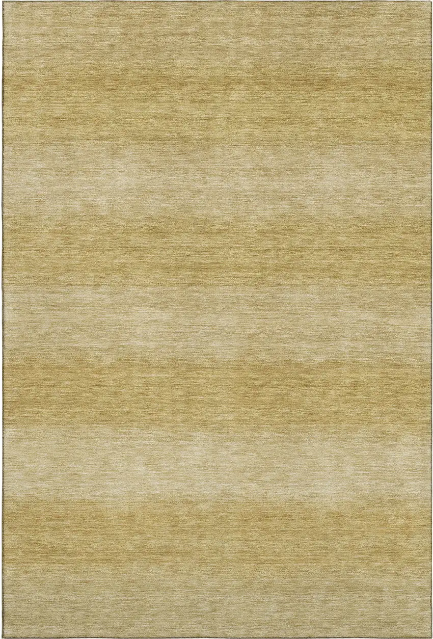 Wheat And Gold Striped Washable Area Rug With UV Protection Photo 5