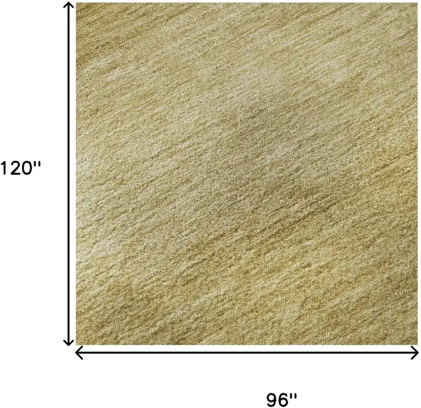 Wheat And Gold Striped Washable Area Rug With UV Protection Photo 8