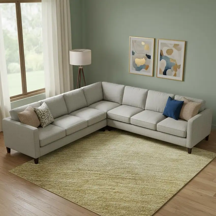 Wheat And Gold Striped Washable Area Rug With UV Protection Photo 2