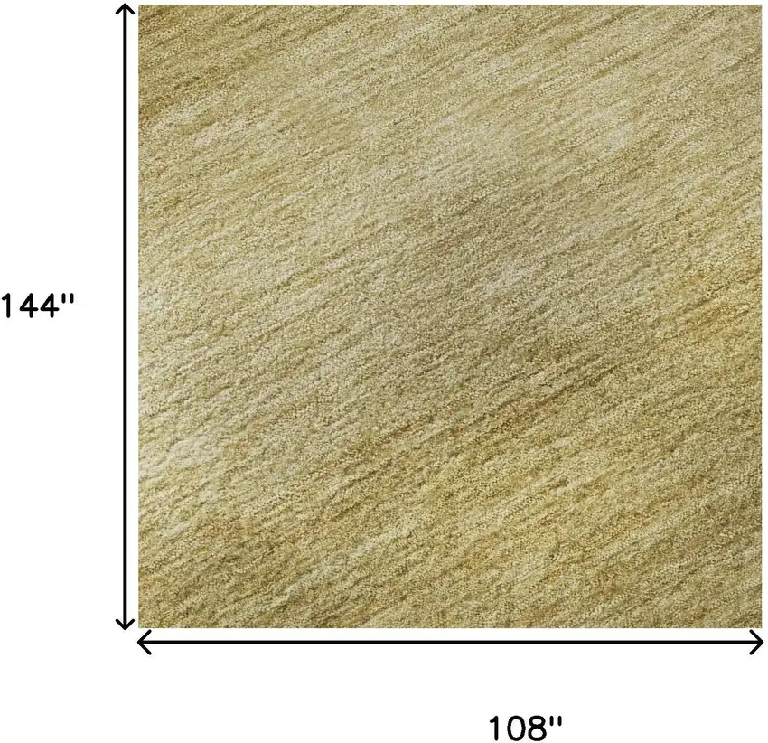 Wheat And Gold Striped Washable Area Rug With UV Protection Photo 8