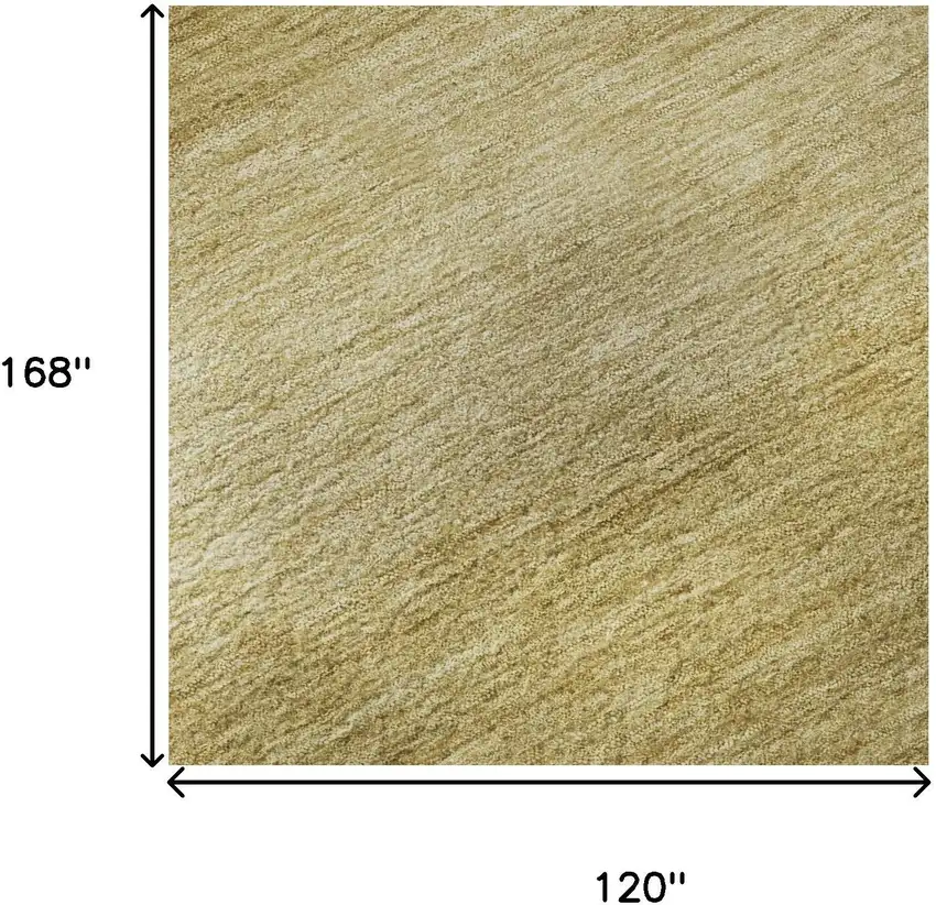 Wheat And Gold Striped Washable Area Rug With UV Protection Photo 8