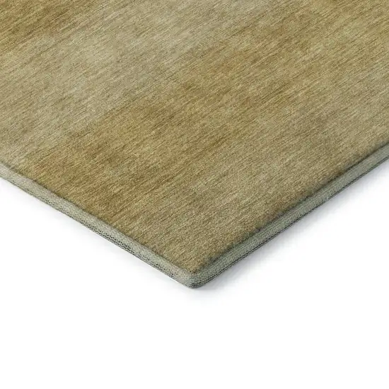 Wheat And Gold Striped Washable Area Rug With UV Protection Photo 6