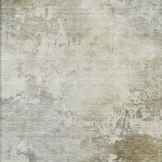 Wheat And Gray Abstract Washable Indoor Outdoor Area Rug Photo 6