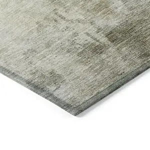 Photo of Wheat And Gray Abstract Washable Indoor Outdoor Area Rug