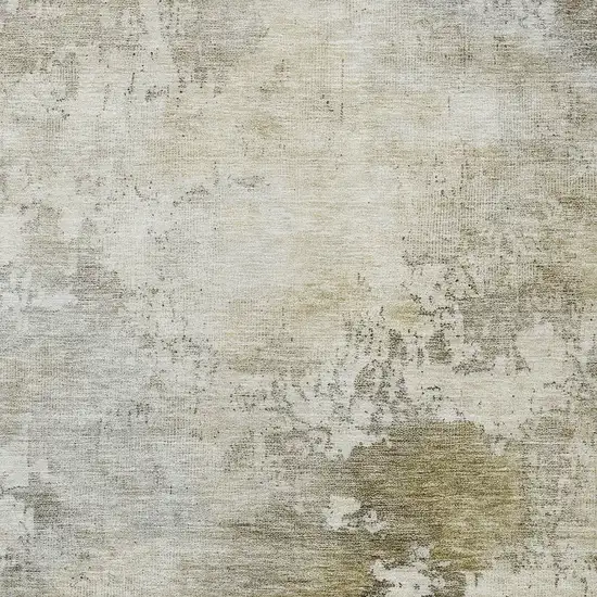 Wheat And Gray Abstract Washable Indoor Outdoor Area Rug Photo 6