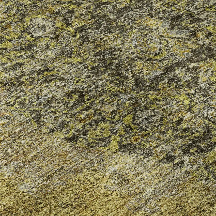 Wheat And Gray Medallion Washable Area Rug With UV Protection Photo 8