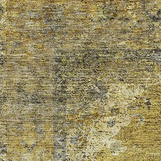 Wheat And Gray Medallion Washable Area Rug With UV Protection Photo 7