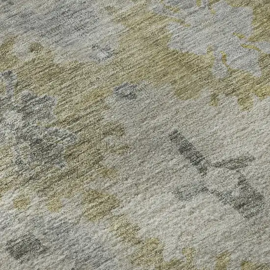 Wheat And Gray Oriental Washable Area Rug With UV Protection Photo 9