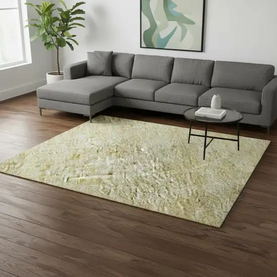 Wheat And Ivory Abstract Geometric Washable Area Rug With UV Protection Photo 2