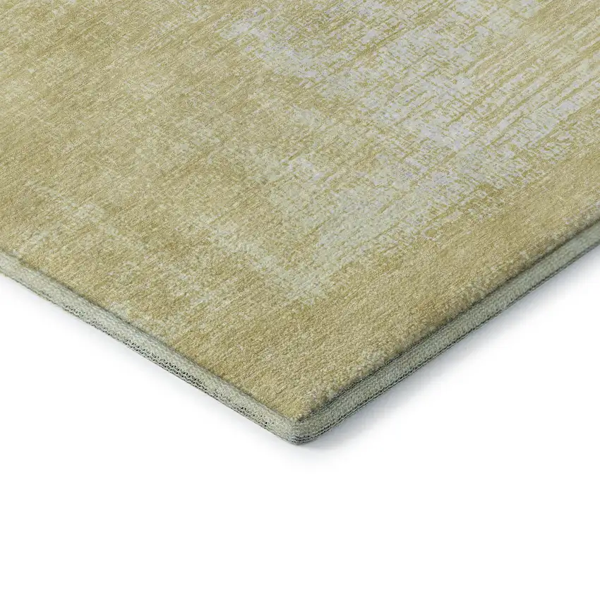 Wheat And Ivory Abstract Washable Area Rug With UV Protection Photo 7