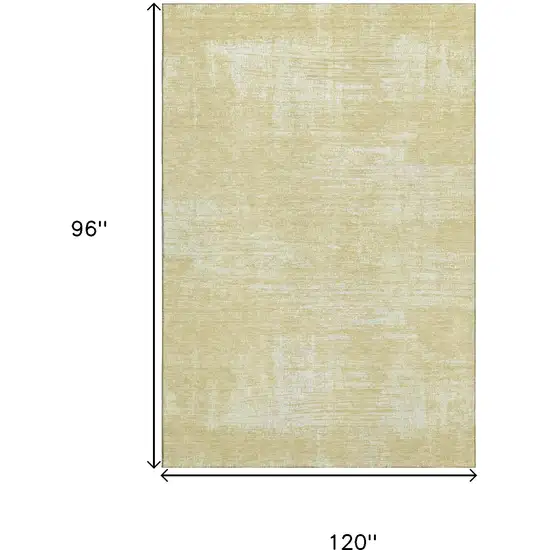 Wheat And Ivory Abstract Washable Area Rug With UV Protection Photo 3