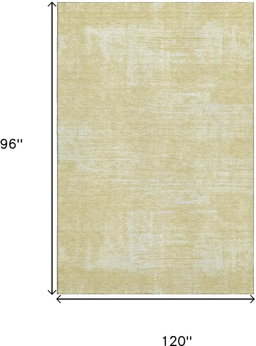 Wheat And Ivory Abstract Washable Area Rug With UV Protection Photo 3