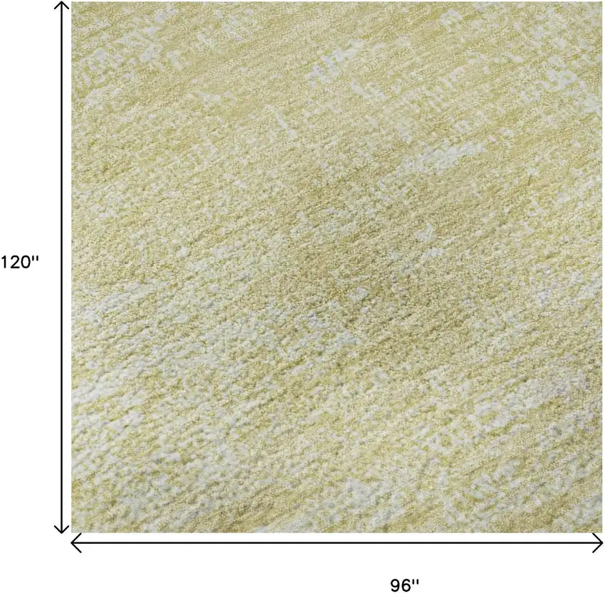 Wheat And Ivory Abstract Washable Area Rug With UV Protection Photo 9