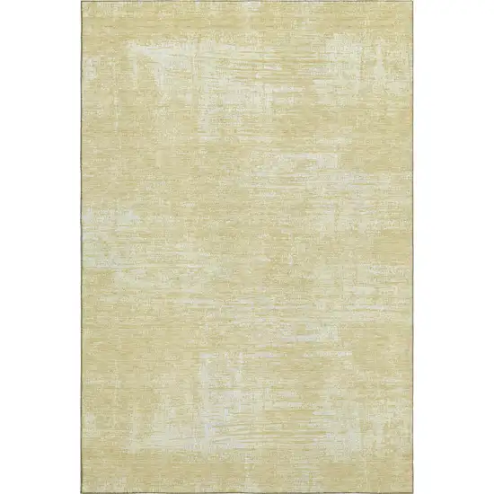 Wheat And Ivory Abstract Washable Area Rug With UV Protection Photo 6