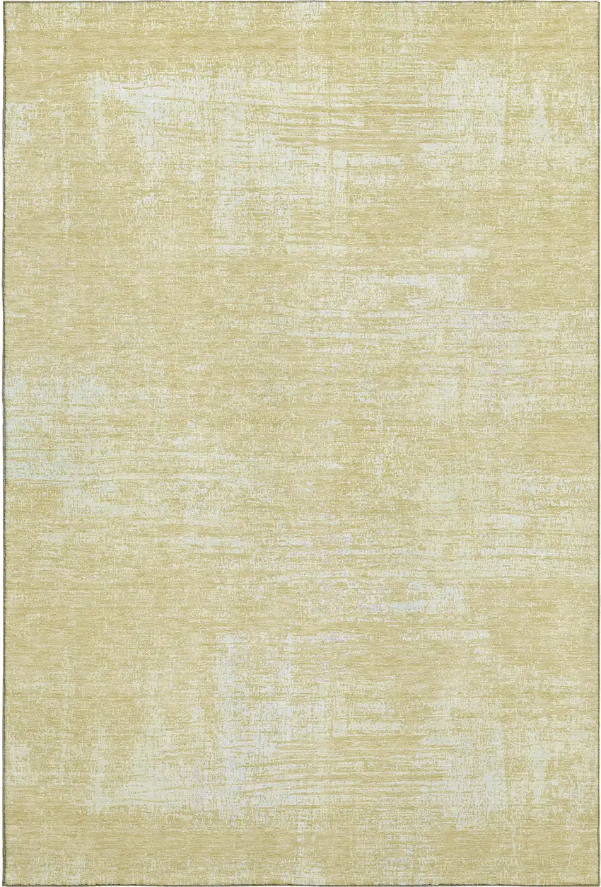 Wheat And Ivory Abstract Washable Area Rug With UV Protection Photo 6