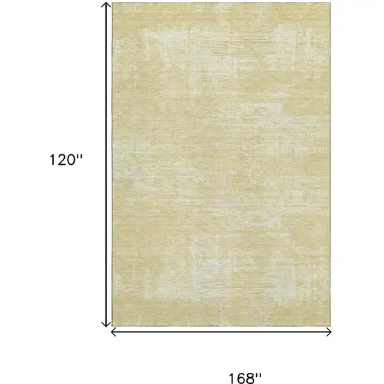 Wheat And Ivory Abstract Washable Area Rug With UV Protection Photo 4