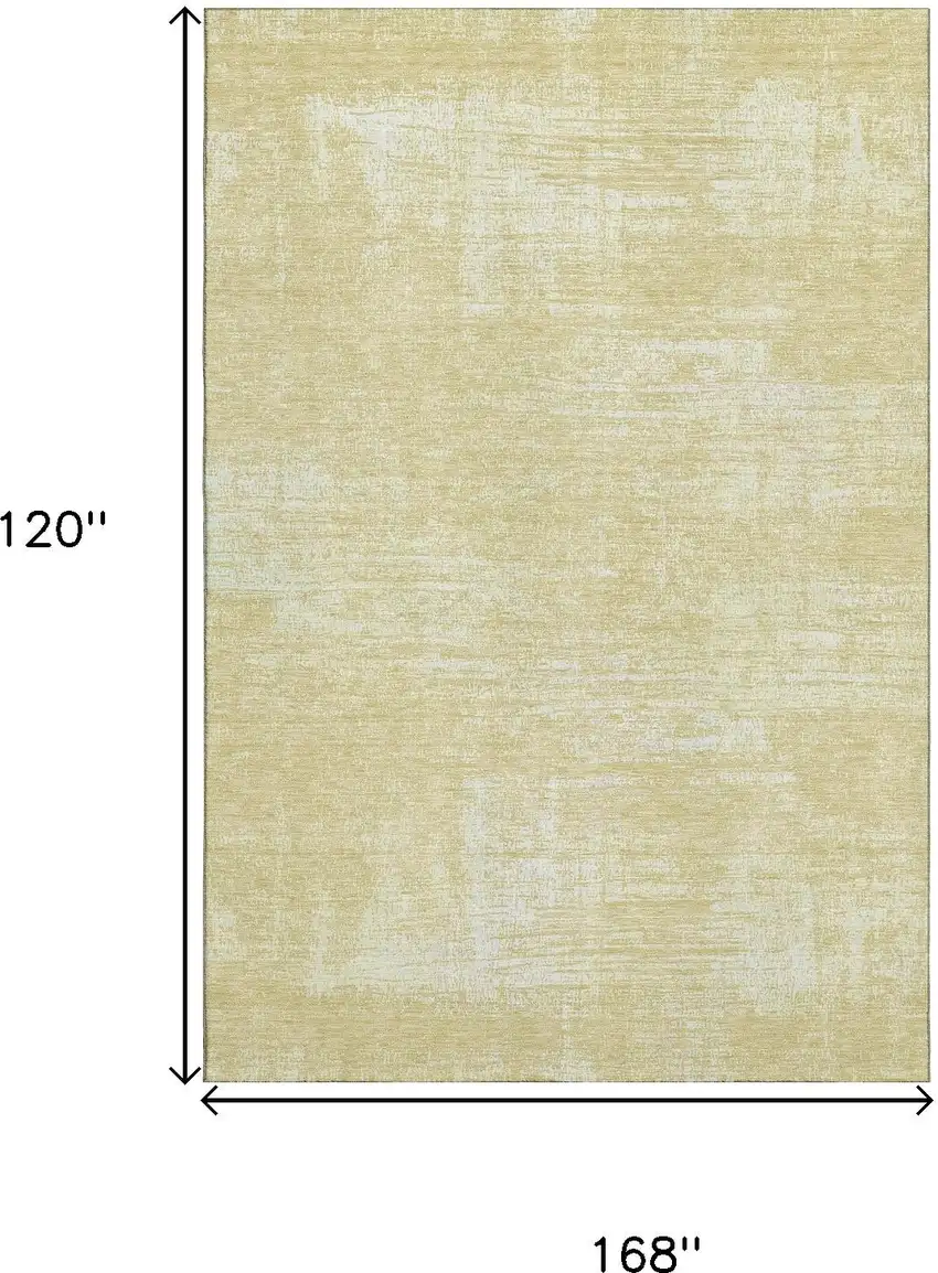 Wheat And Ivory Abstract Washable Area Rug With UV Protection Photo 4