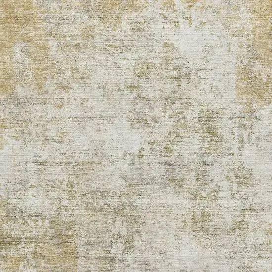 Wheat And Ivory Abstract Washable Area Rug With UV Protection Photo 3