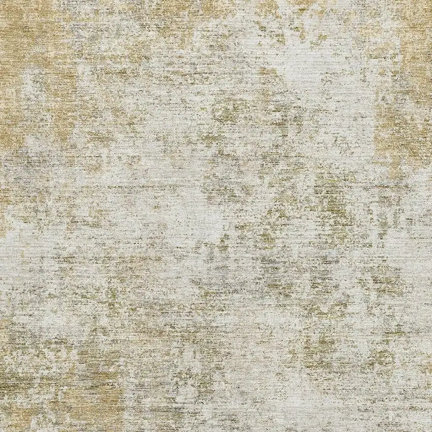 Wheat And Ivory Abstract Washable Area Rug With UV Protection Photo 3