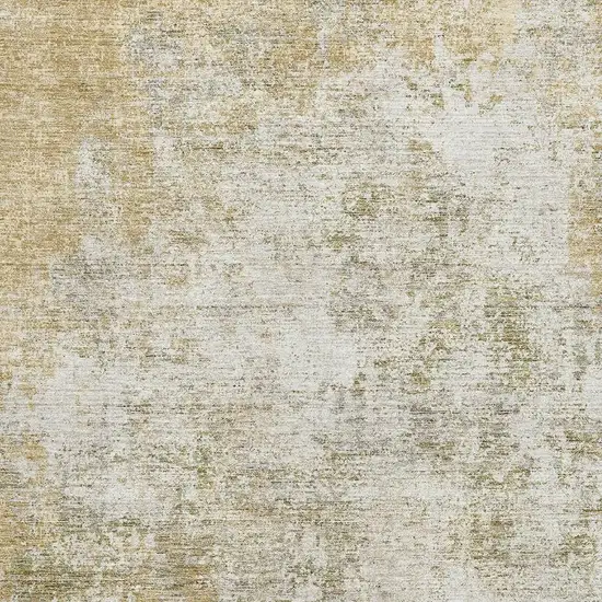 Wheat And Ivory Abstract Washable Area Rug With UV Protection Photo 3