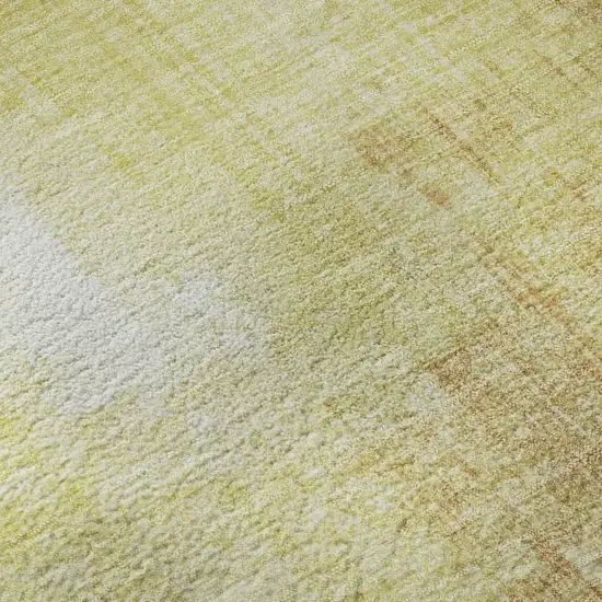 Wheat And Ivory Abstract Washable Area Rug With UV Protection Photo 7