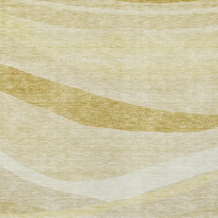 Wheat And Ivory Abstract Washable Indoor Outdoor Area Rug Photo 5