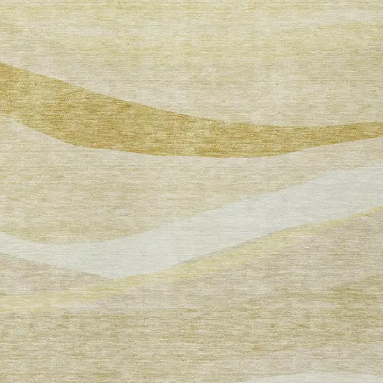 Wheat And Ivory Abstract Washable Indoor Outdoor Area Rug Photo 5