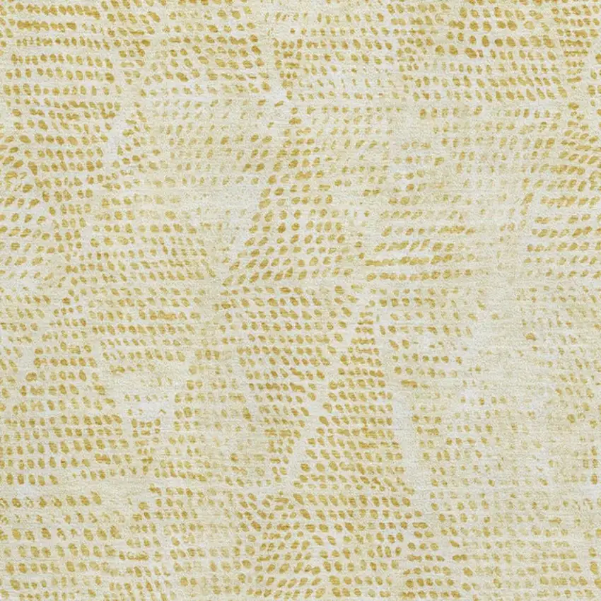 Wheat And Ivory Diamond Washable Area Rug With UV Protection Photo 3