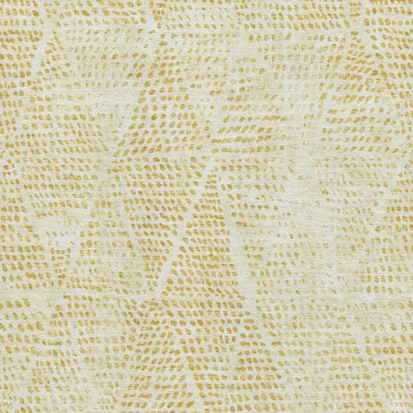 Wheat And Ivory Diamond Washable Area Rug With UV Protection Photo 9