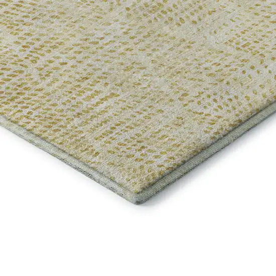 Wheat And Ivory Diamond Washable Area Rug With UV Protection Photo 6