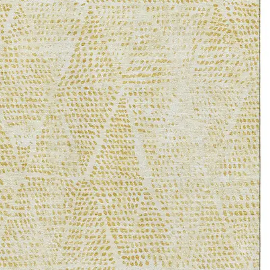 Wheat And Ivory Diamond Washable Area Rug With UV Protection Photo 9