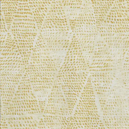 Wheat And Ivory Diamond Washable Area Rug With UV Protection Photo 3