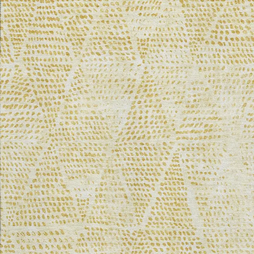 Wheat And Ivory Diamond Washable Area Rug With UV Protection Photo 3