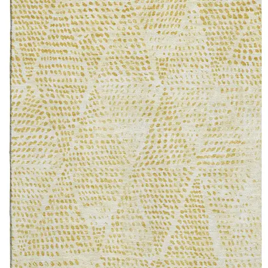 Wheat And Ivory Diamond Washable Area Rug With UV Protection Photo 3