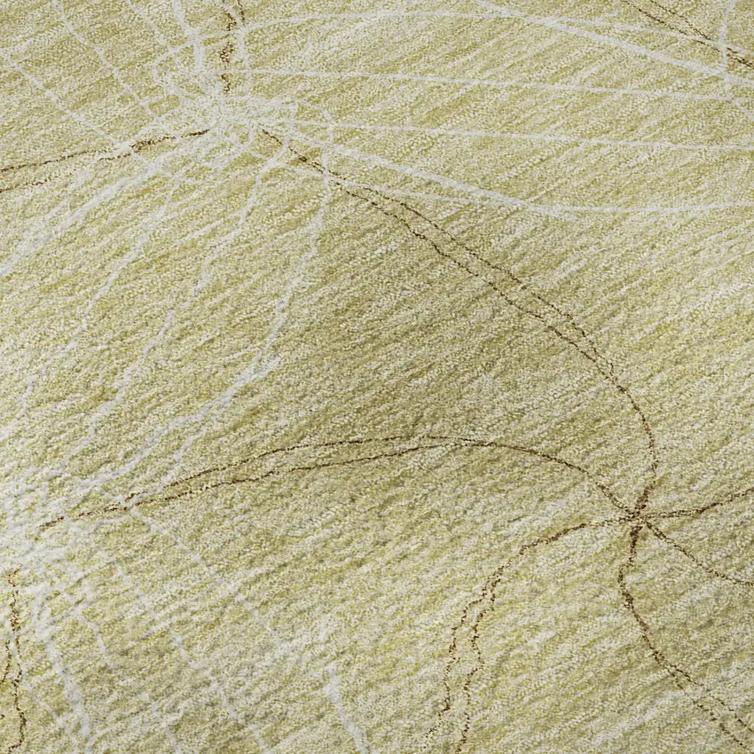 Wheat And Ivory Geometric Washable Area Rug With UV Protection Photo 9