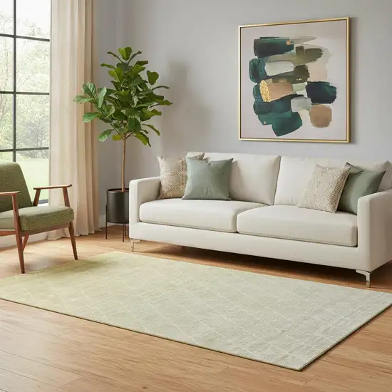 Wheat And Ivory Geometric Washable Area Rug With UV Protection Photo 2