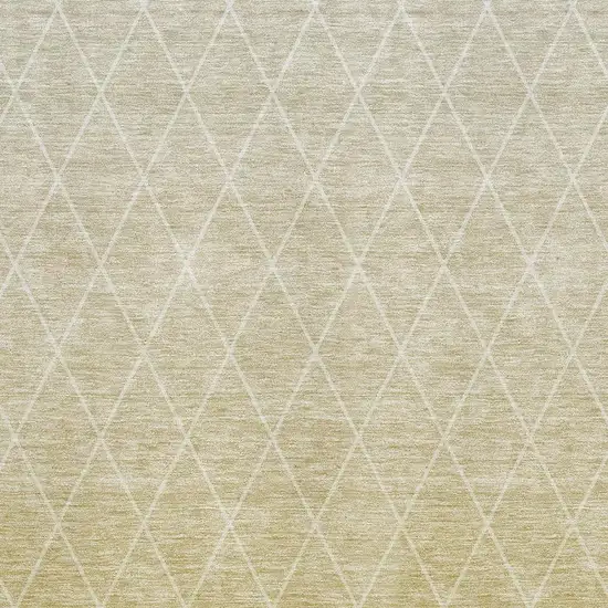 Wheat And Ivory Geometric Washable Area Rug With UV Protection Photo 2